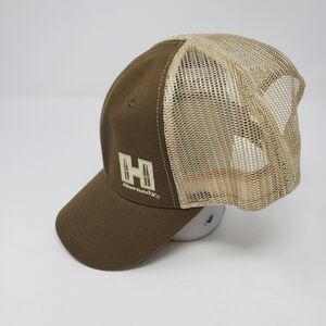 HORNADY BROWN TAN MESH TRUCKER CAP BASEBALL HAT MEN UNISEX OS BULLETS CARTRIDGES